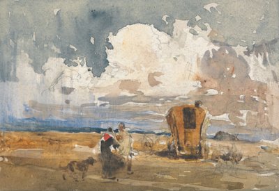 Landschap met Zigeuners en Wagen door David Cox